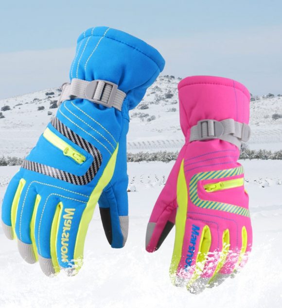 Professional Zipper Design Ski Gloves