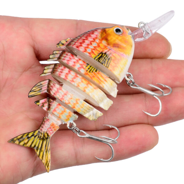 SwimBait 6 Sections Fishing Lures 8cm-14.5g and 15.5g with 6# and 8· Hook Fishing Tackle 16 Colors Fishing Baits