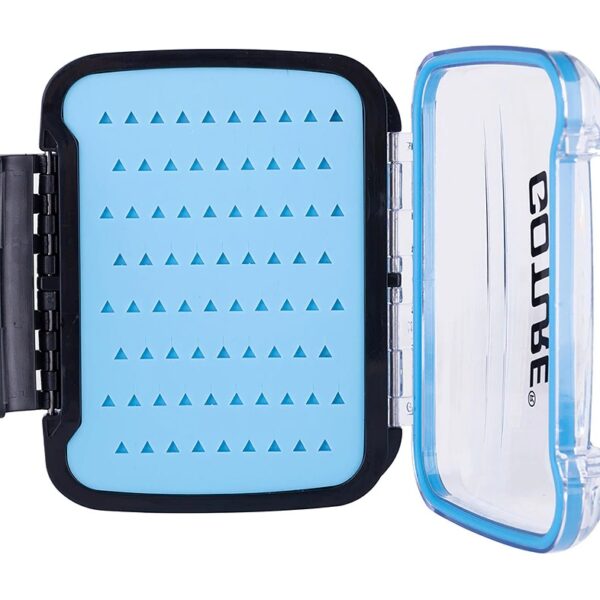 Goture Portable Waterprooof Fly Fishing Tackle Box Two-sided Multiple Silicone Holders