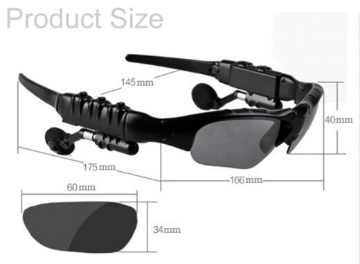 Sports Stereo Wireless BT4.0 Headset SunGlasses Sizes.