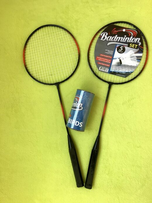 Badminton rockets with birds