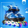 Aluminium Roller Skates Blue Full Flashing