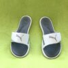 Puma Ladies Slides Beach Sandals Slippers Surfcat Wns White and Silver. Front view
