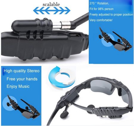 Sport Sunglasses Headset with Bluetooth Connectivity