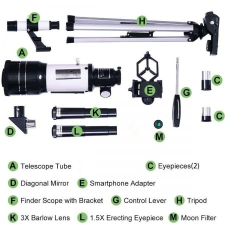 Terrestrial and Astronomical Telescope Monocular 150X