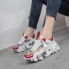 AODLEE Women Chunky Sneakers Platform Flats Shoes Red on Model