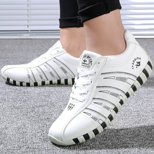 Women Sneakers Sports Shoes Woman Striped Lace-up Running Casual Women Trainers Comfortable White