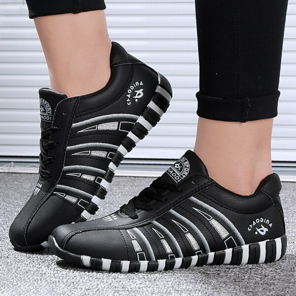 Women Sneakers Sports Shoes Woman Striped Lace-up Running Casual Women Trainers Comfortable Black