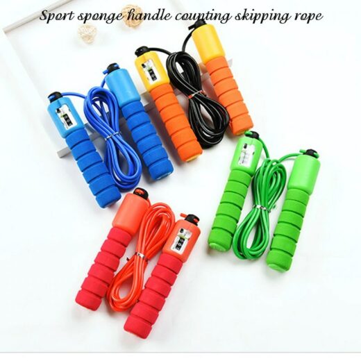 Sport sponge handle counting skipping rope All colors