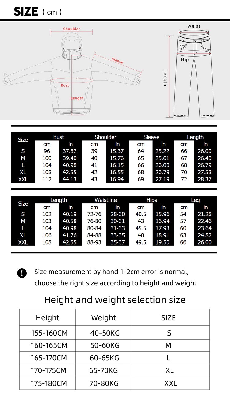 Ski Suit Sizes