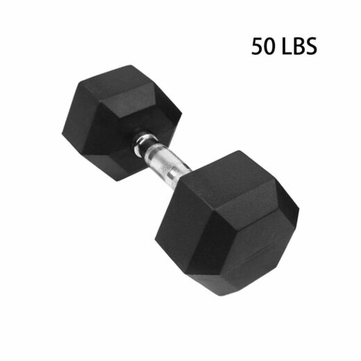 Fitness Equipment Barbell Hex Rubber Dumbbell with Metal Handles Pair Dumbbell For Body
