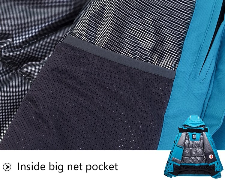 Sport Snow Jacket. Inside big neck pocket.
