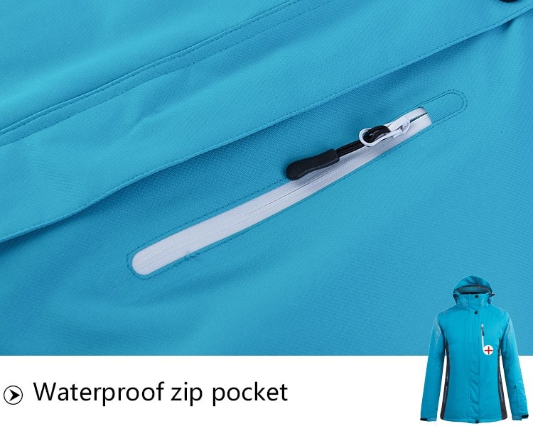 Sport Snow Jacket. Waterproof zip pocket.