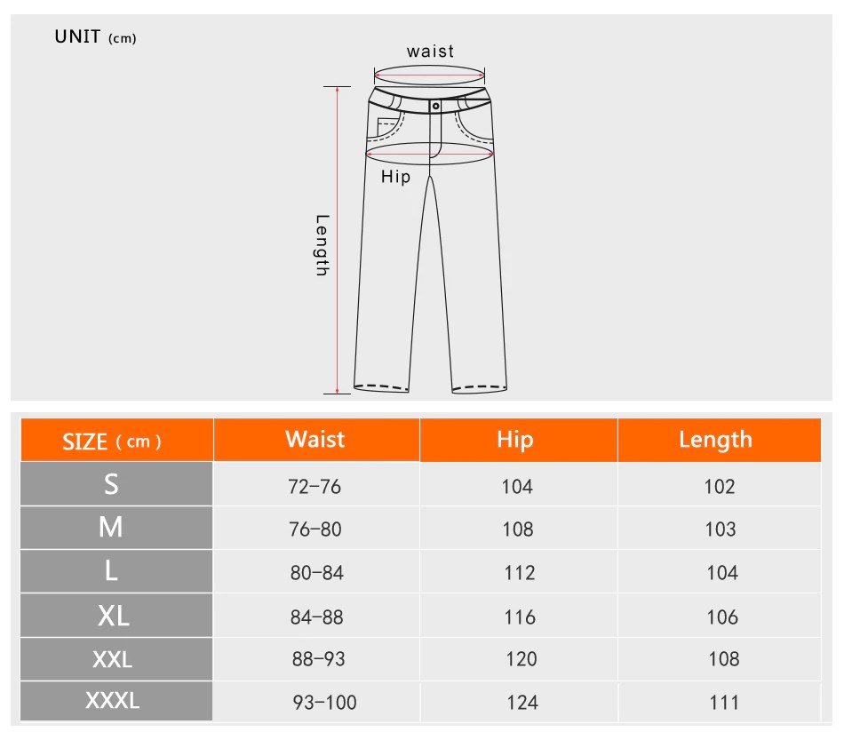 Snow Pants Size Chart