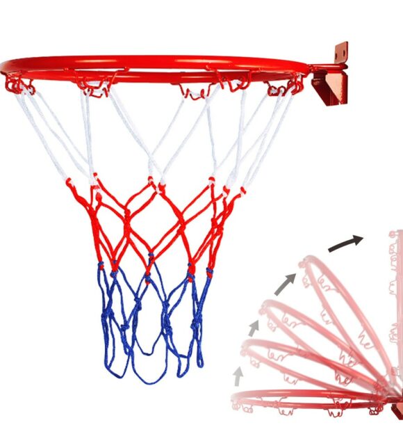 Steel Hanging Basketball Hoop and Net 32 cm