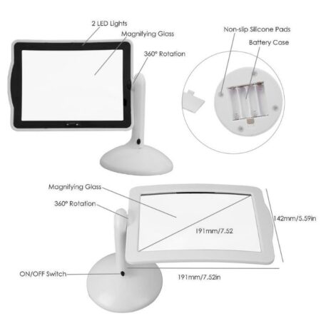 LED Reading Lamp with Magnifying Glass 3X