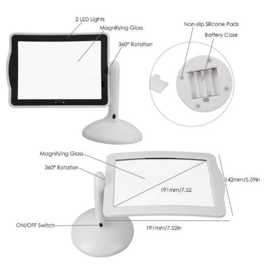 LED Reading Reading Lamp with Magnifying Glass 3X