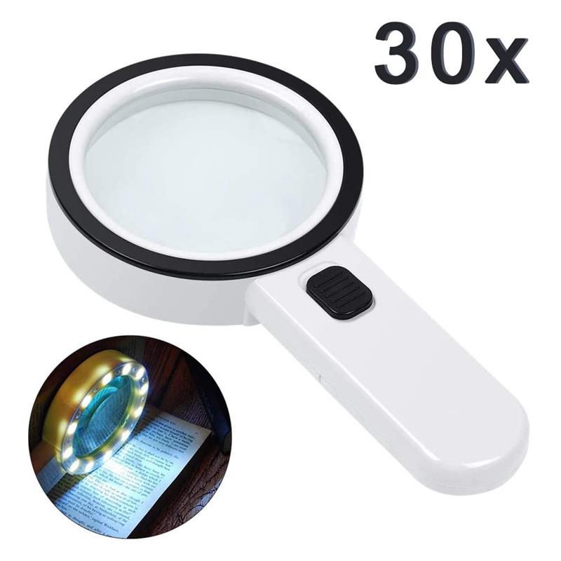 LED Lights with High Magnification Lens 30X