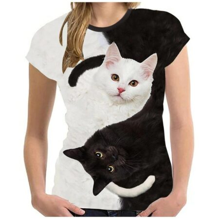 Women’s 3D Cat Print T-Shirt