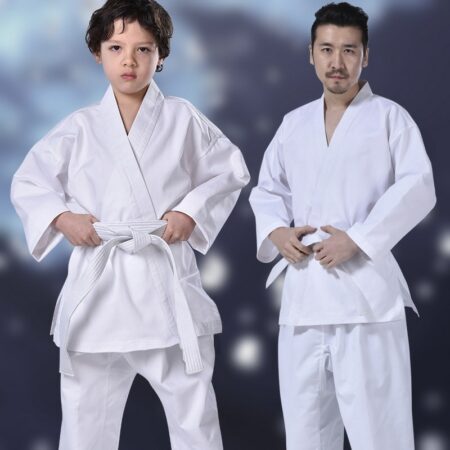 Professional White Karate Taekwondo Uniform with Waistband Belt