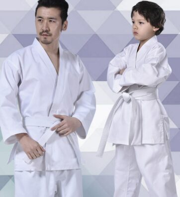 Professional White Karate Taekwondo Uniform with Waistband Belt