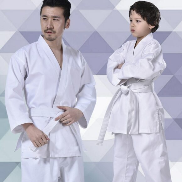 Professional White Karate Taekwondo Uniform with Waistband Belt