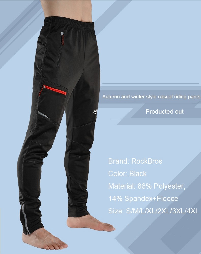 ROCKBROS Winter Bike Pants Men Women Thermal Warm Long Cycling