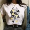 Beautiful geometry printed t shirt women 90s Graphic T-shirt Harajuku Tops Tee Cute Short Sleeve animal tshirt Female Tshirts