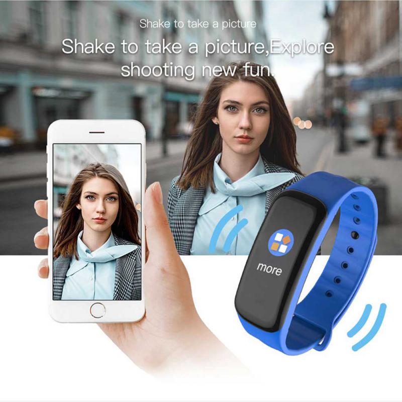 C1 Plus Color Screen Smart Watch Waterproof Pedometer Heart Rate And Blood Pressure Sports Bracelet For Ios Android Smartphone