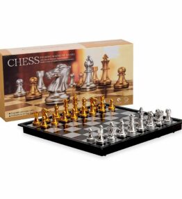 Medieval Chess Set With High Quality Chessboard 32 Gold Silver Chess Pieces Magnetic Board Game Chess Figure Sets Szachy Checker