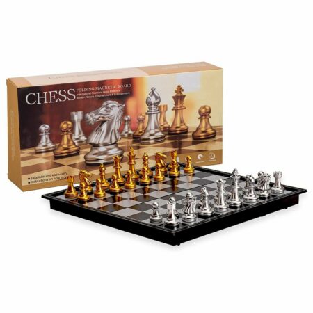 Medieval Chess Set With High Quality Chessboard 32 Gold Silver Chess Pieces Magnetic Board Game Chess Figure Sets Szachy Checker