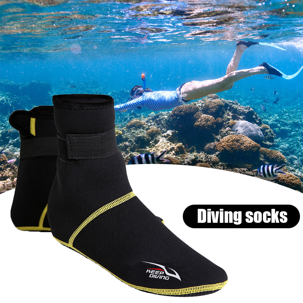 1 Pair Outdoor Anti-Slip Bottom Beach Boots Wetsuit Diving Winter Swimming Adult 3mm Neoprene Thermal Beach Snorkeling Socks