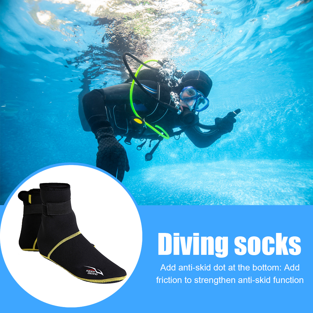 1 Pair Outdoor Anti-Slip Bottom Beach Boots Wetsuit Diving Winter Swimming Adult 3mm Neoprene Thermal Beach Snorkeling Socks