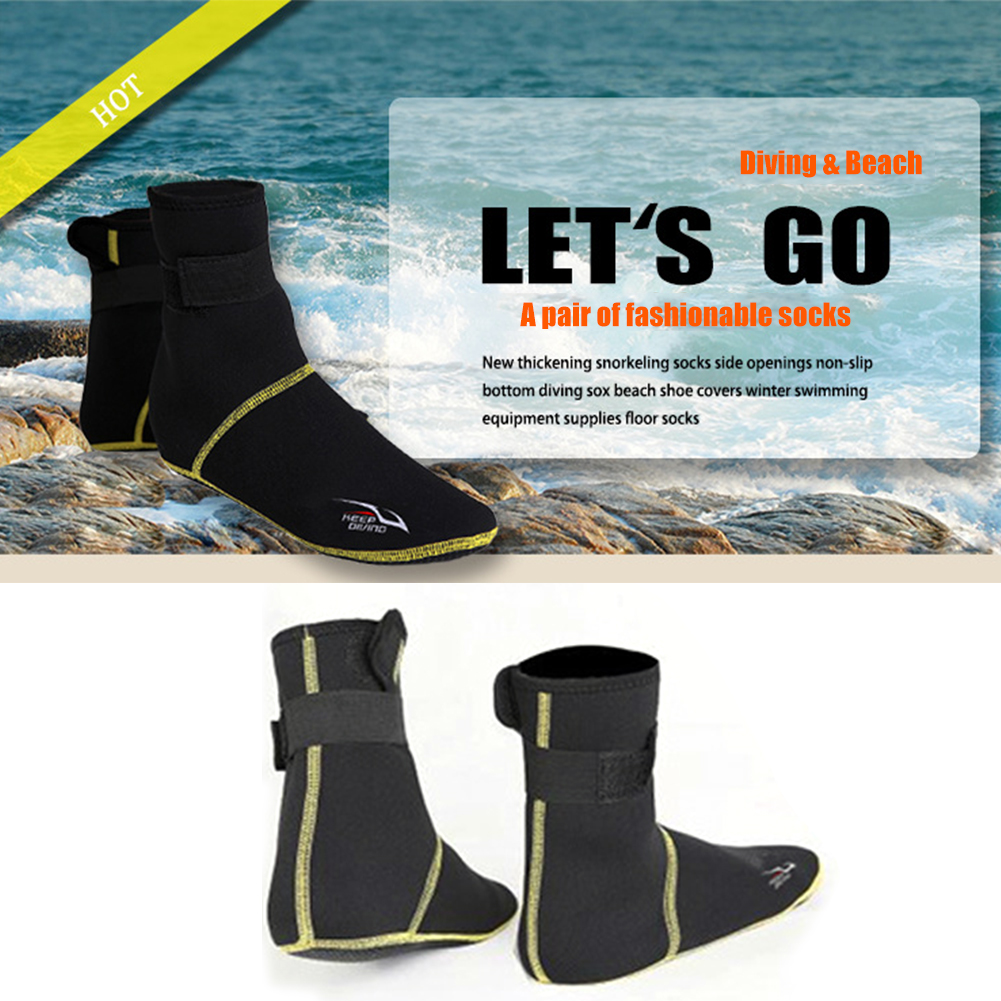 1 Pair Outdoor Anti-Slip Bottom Beach Boots Wetsuit Diving Winter Swimming Adult 3mm Neoprene Thermal Beach Snorkeling Socks