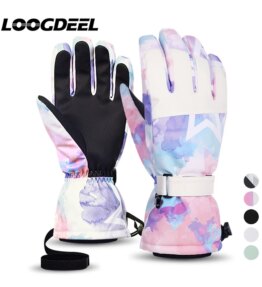 Ski Gloves Warm Winter Snowmobile Snow Snowboard Thermal Gloves Waterproof Touchscreen Function Windproof Plush Mittens