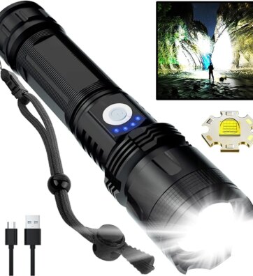 Super Bright Flashlight Rechargeable High Powerful Aluminum Alloy Led Torch Zoom Usb Hand Lantern Outdoor Tactical Flash Light