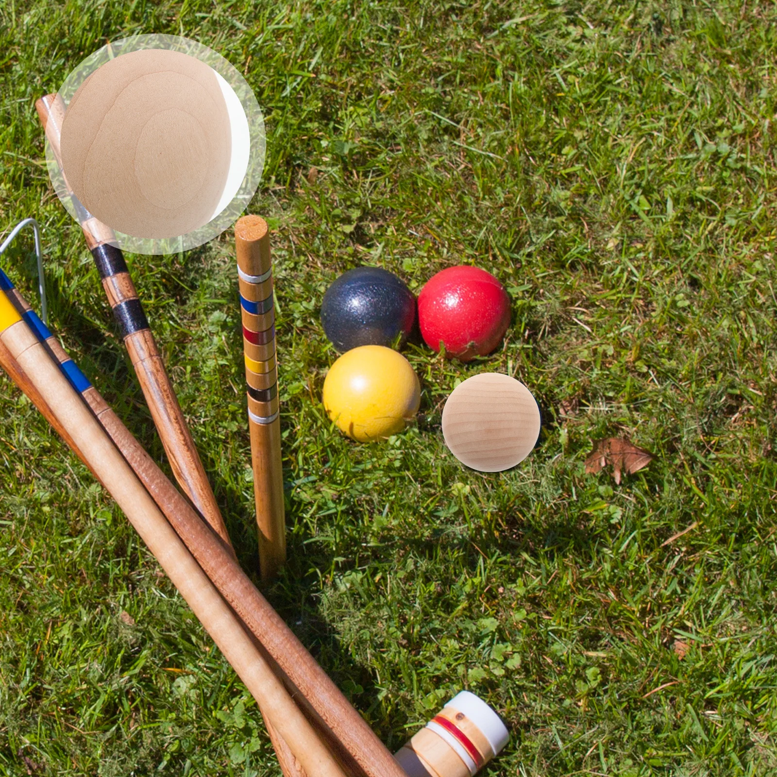 6Pcs Unfinished Wood Croquet Balls 5.5cm Ideal for Backyard Lawn Games and Family Gatherings Wood Croquet Balls