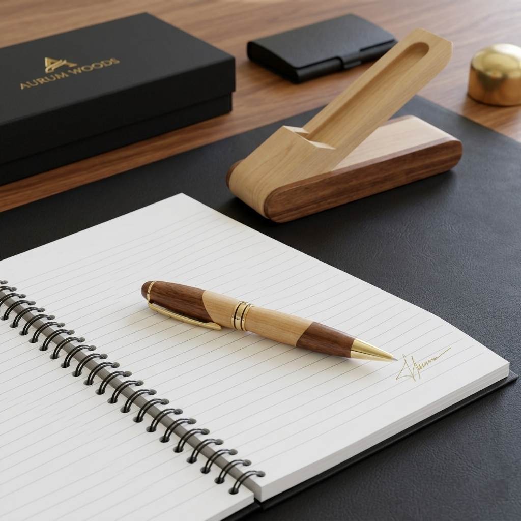 Baker Street™ Premium Wooden Pen Gift Set – Maple & Beech Wood